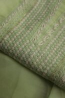 Noor Organza Silk Chikankari Mukaish Kamdani Unstitched Fabric