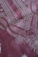 Old Mauve Mal Cotton Chikankari Unstitched Kurta Dupatta Fabrics With Kamdani