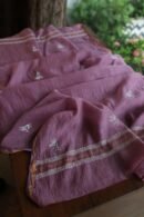 Old Mauve Mal Cotton Chikankari Unstitched Kurta Dupatta Fabrics With Kamdani