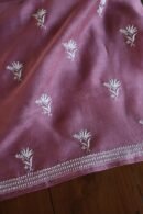 Old Mauve Mal Cotton Chikankari Unstitched Kurta Dupatta Fabrics With Kamdani