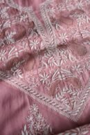 Onion Pink Daraz Chanderi Chikankari Kurta Fabrics