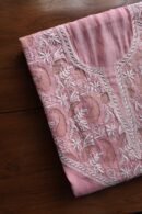 Onion Pink Daraz Chanderi Chikankari Kurta Fabrics