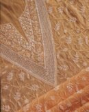 Orange Mal Chanderi Silk Chikankari With Sequins Unstitched Kurta Dupatta Set