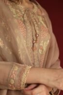 Pastel Beige Noor Organza Chikankari Anarkali With Dupatta