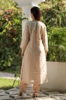 Pastel Beige Zari Kota Ready to Wear Kurta Set
