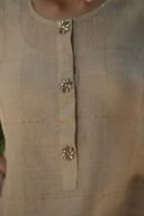 Pastel Beige Zari Kota Ready to Wear Kurta Set