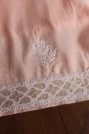 Peach Daraz Chanderi Chikankari Kurta Fabrics