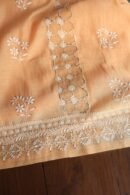 Peach Daraz Chanderi Chikankari Kurta Fabrics