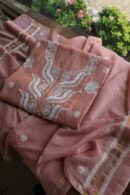 Peach Malmals Pearl Work Chikankari Fabrics