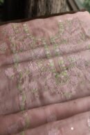 Peach Noor Organza Silk Chikankari Unstitched Kurta Dupatta Set