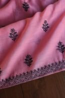 Pink & Black Mal Cotton Chikankari Unstitched Kurta Dupatta Fabrics With Kamdani