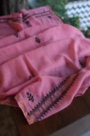 Pink & Black Mal Cotton Chikankari Unstitched Kurta Dupatta Fabrics With Kamdani