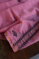 Pink & Black Mal Cotton Chikankari Unstitched Kurta Dupatta Fabrics With Kamdani