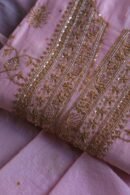 Pink Mal Chanderi Silk Chikankari With Sequins Unstitched Kurta Dupatta Set