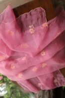 Pink Noor Organza Silk Chikankari Unstitched Kurta Dupatta Set