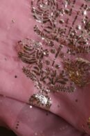 Pink Noor Organza Silk Mukaish Badla Unstitched Kurta Dupatta Set
