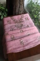 Pink Noor Organza Silk Mukaish Badla Unstitched Kurta Dupatta Set