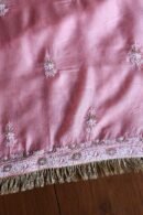 Pink Paper Tussar Resham Chikankari Unstitched Kurta Dupatta Set