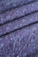 Purple Mal Chanderi Silk Chikankari With Sequins Unstitched Kurta Dupatta Set