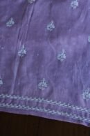 Purple Mal Chanderi Silk Chikankari With Sequins Unstitched Kurta Dupatta Set