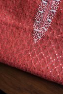 Red Daraz Chanderi Chikankari Kurta Fabrics