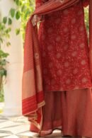 Red Silk Kota Chikankari Ari & Squins Work Sharara Set