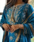 Roheen Moonga Silk Chikankari Ready To Wear Kurta Dupatta Set