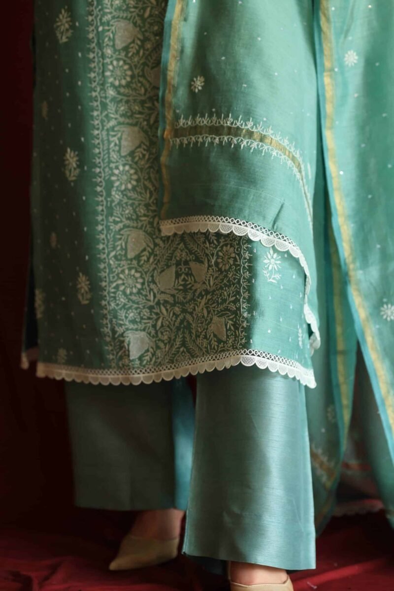 Roheen Ready To Wear Moonga Silk Kurta Dupatta Set