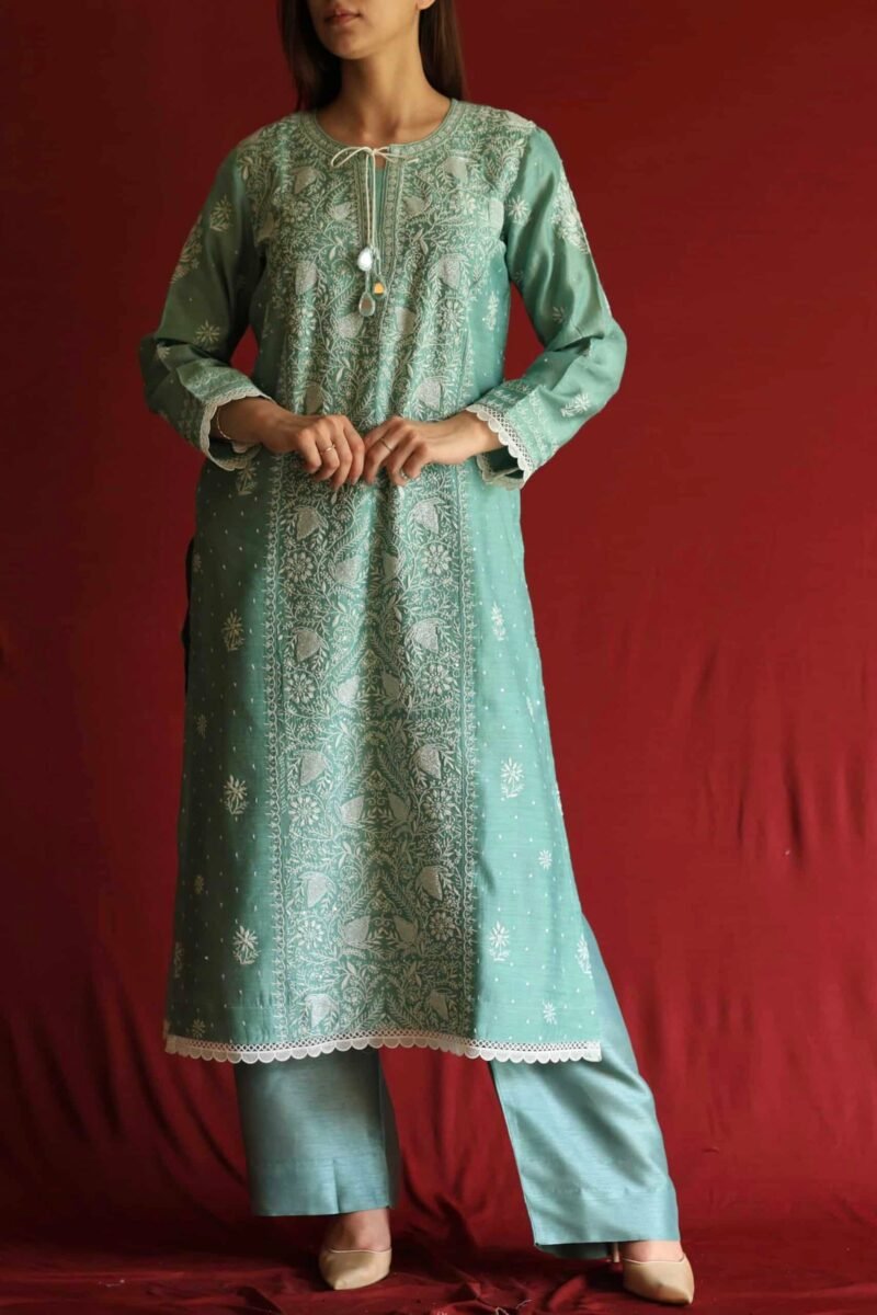 Roheen Ready To Wear Moonga Silk Kurta Dupatta Set