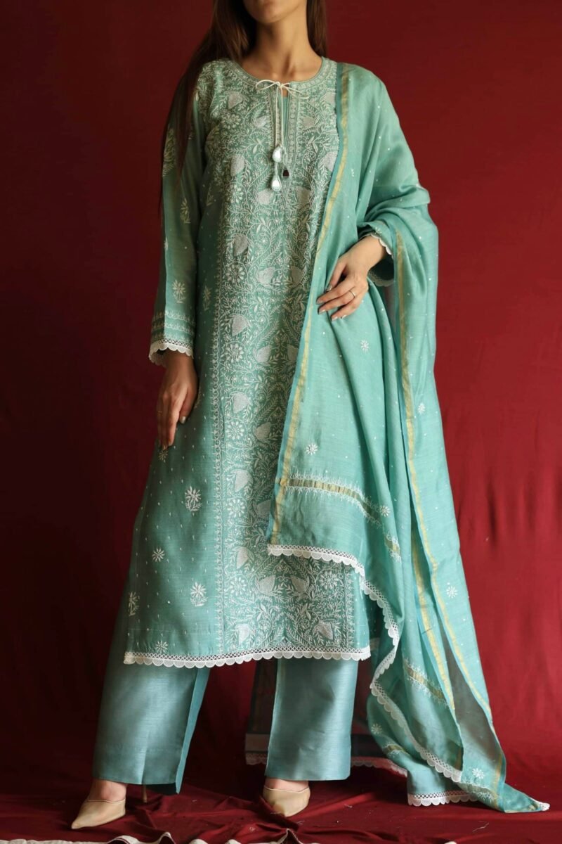 Roheen Ready To Wear Moonga Silk Kurta Dupatta Set