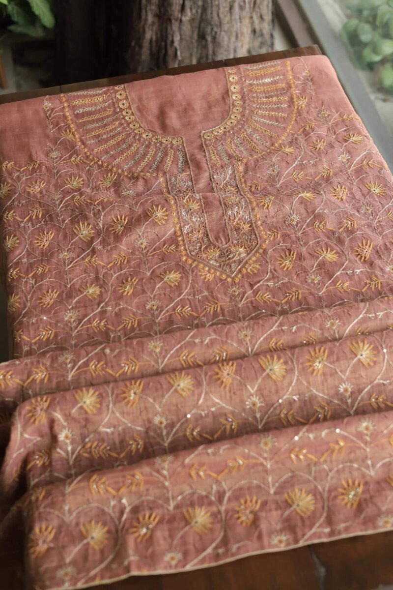 Roheen Tissue Silk Chikankari Fabrics