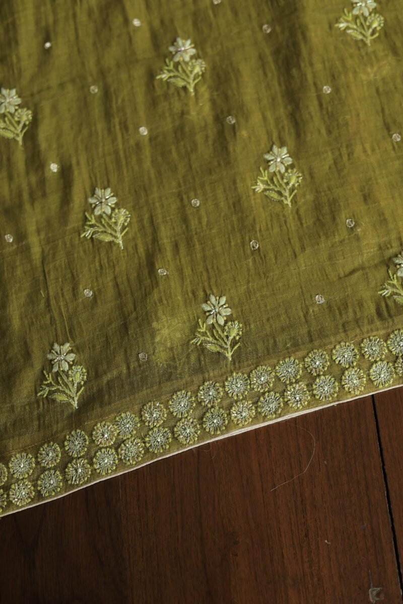 Roheen Tissue Silk Chikankari Fabrics