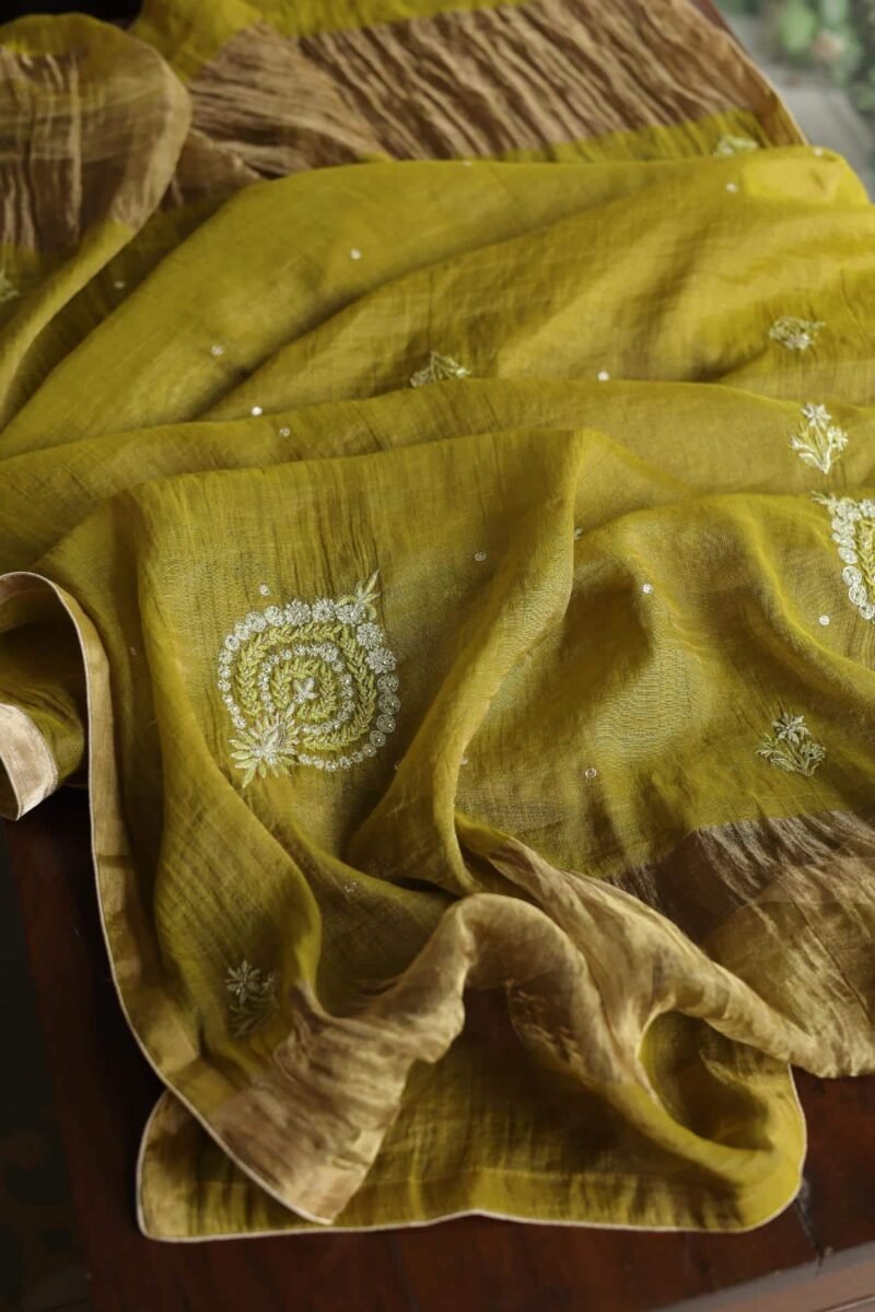 Roheen Tissue Silk Chikankari Fabrics