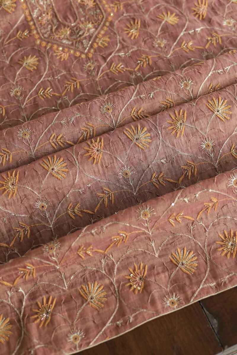 Roheen Tissue Silk Chikankari Fabrics