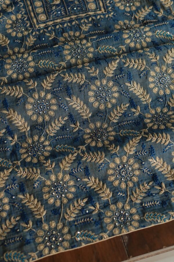 Roheen Tissue Silk Chikankari Fabrics - Image 10