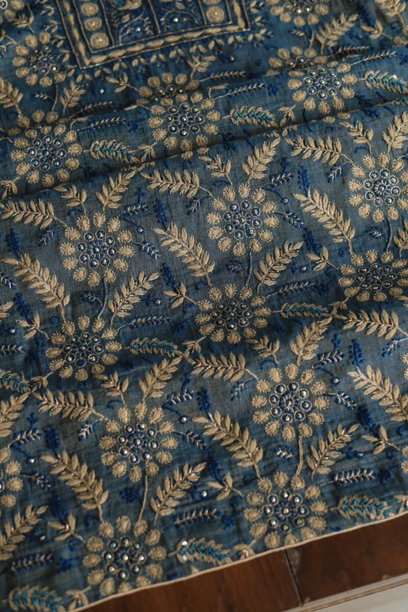 Roheen Tissue Silk Chikankari Fabrics