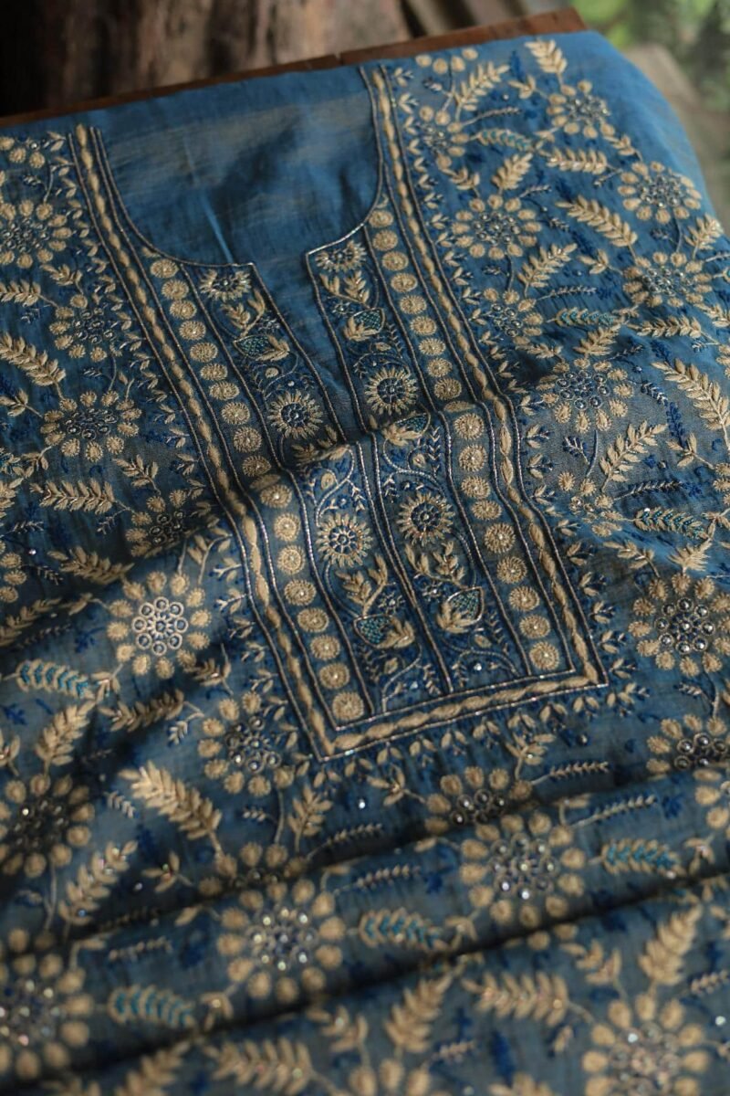 Roheen Tissue Silk Chikankari Fabrics