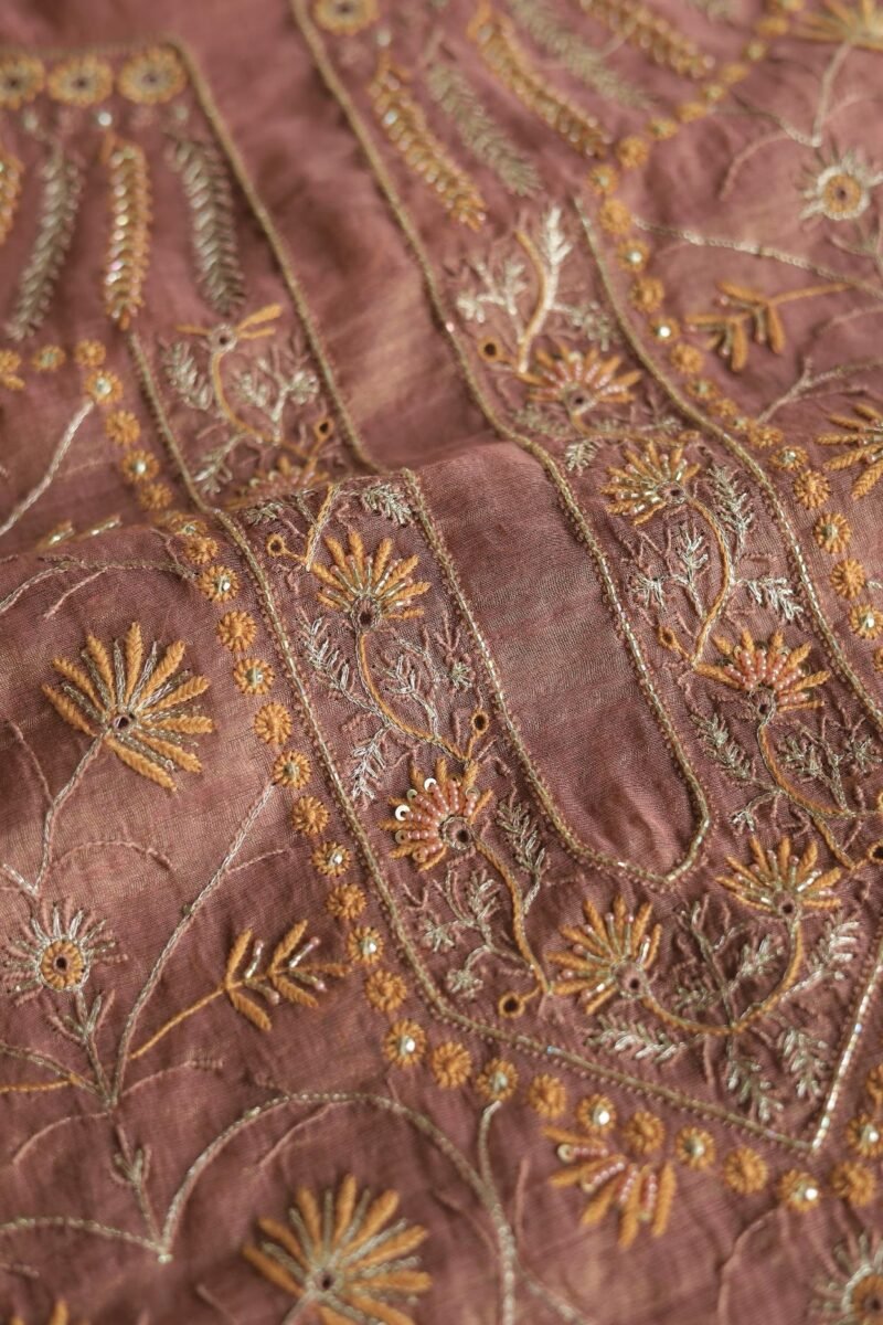 Roheen Tissue Silk Chikankari Fabrics