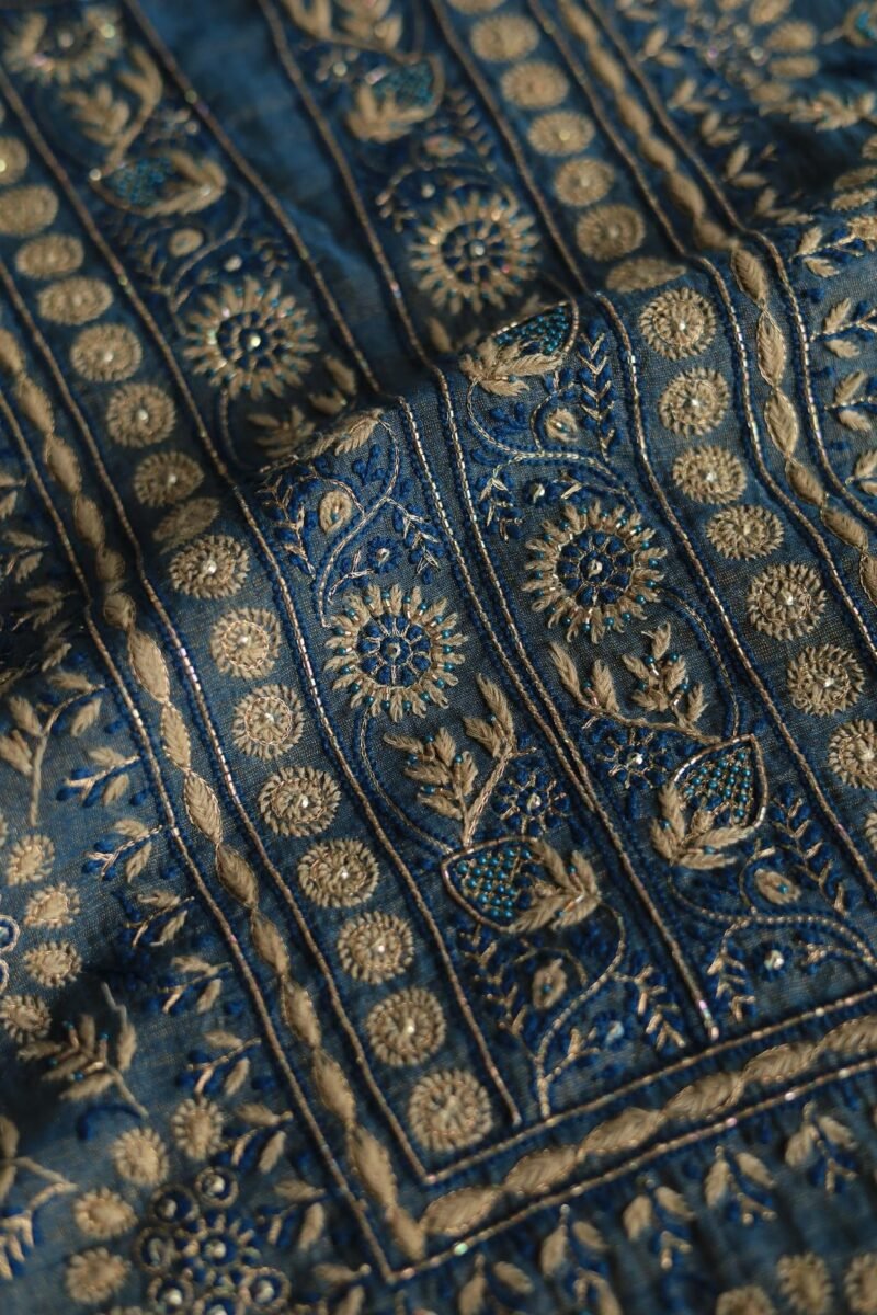 Roheen Tissue Silk Chikankari Fabrics