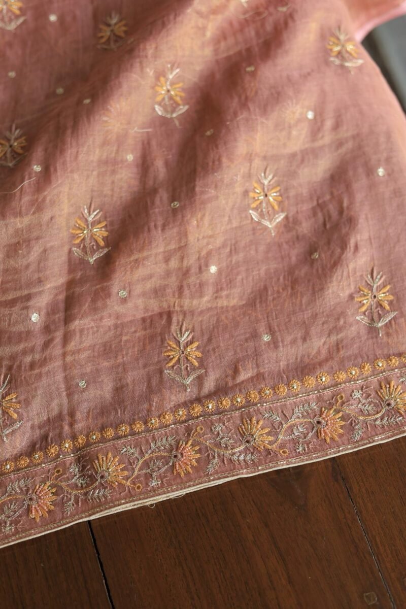 Roheen Tissue Silk Chikankari Fabrics