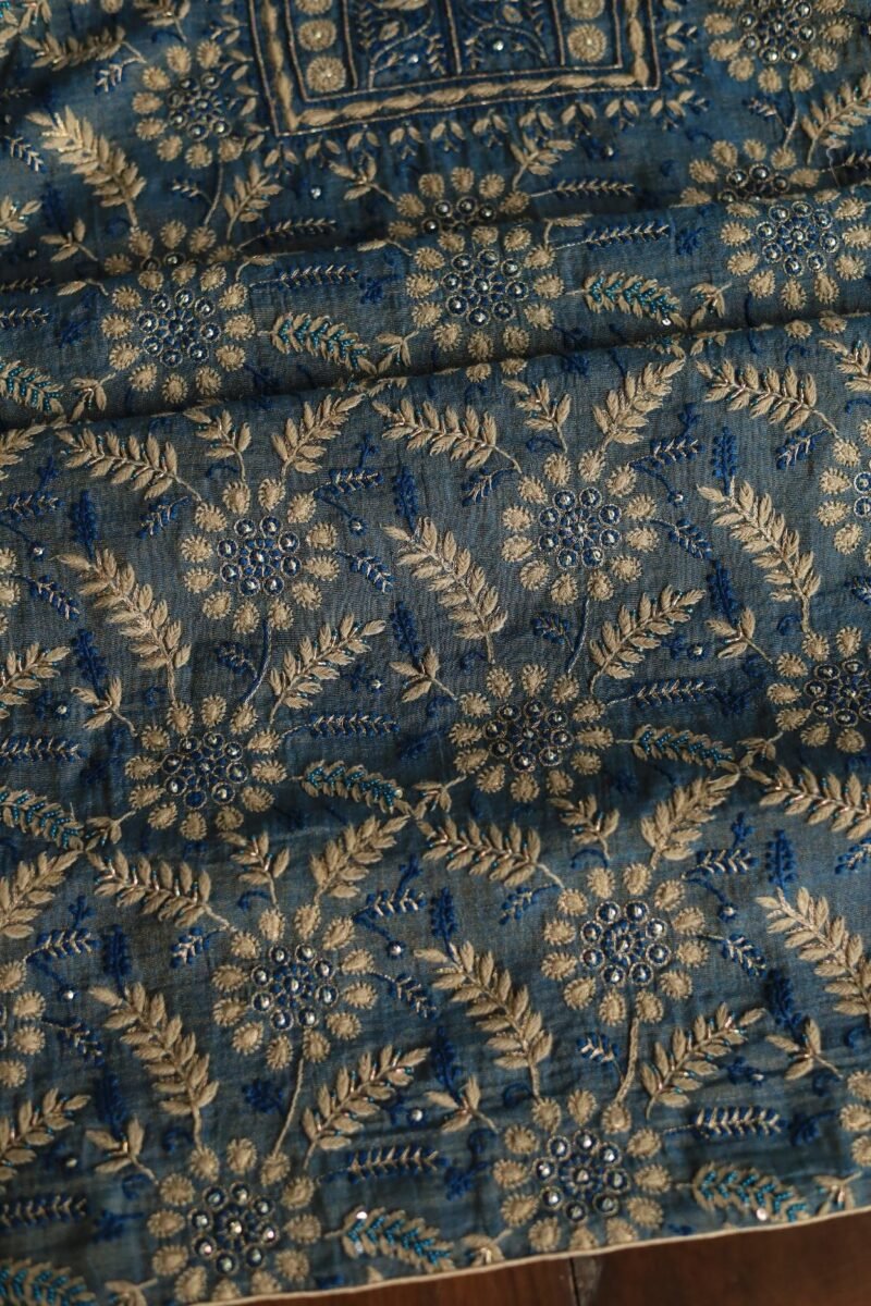 Roheen Tissue Silk Chikankari Fabrics