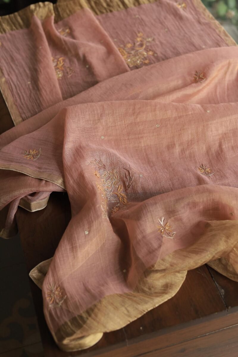 Roheen Tissue Silk Chikankari Fabrics