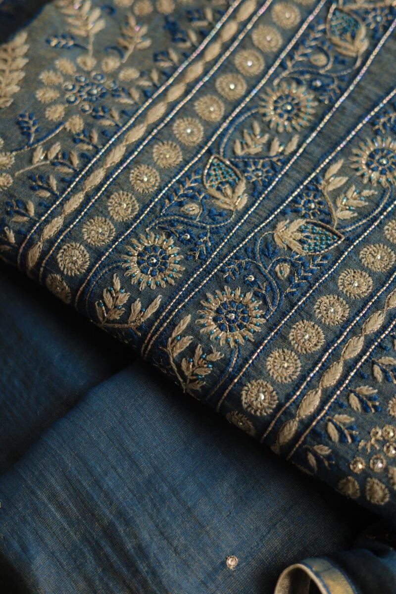 Roheen Tissue Silk Chikankari Fabrics