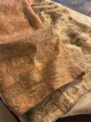 Saffron Peach Noor Banarasi Organza Chikankari Unstitched Fabrics