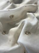 White Noor Banarasi Organza Chikankari Unstitched Fabrics