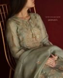 Sage Green Noor Organza Chikankari Anarkali Set