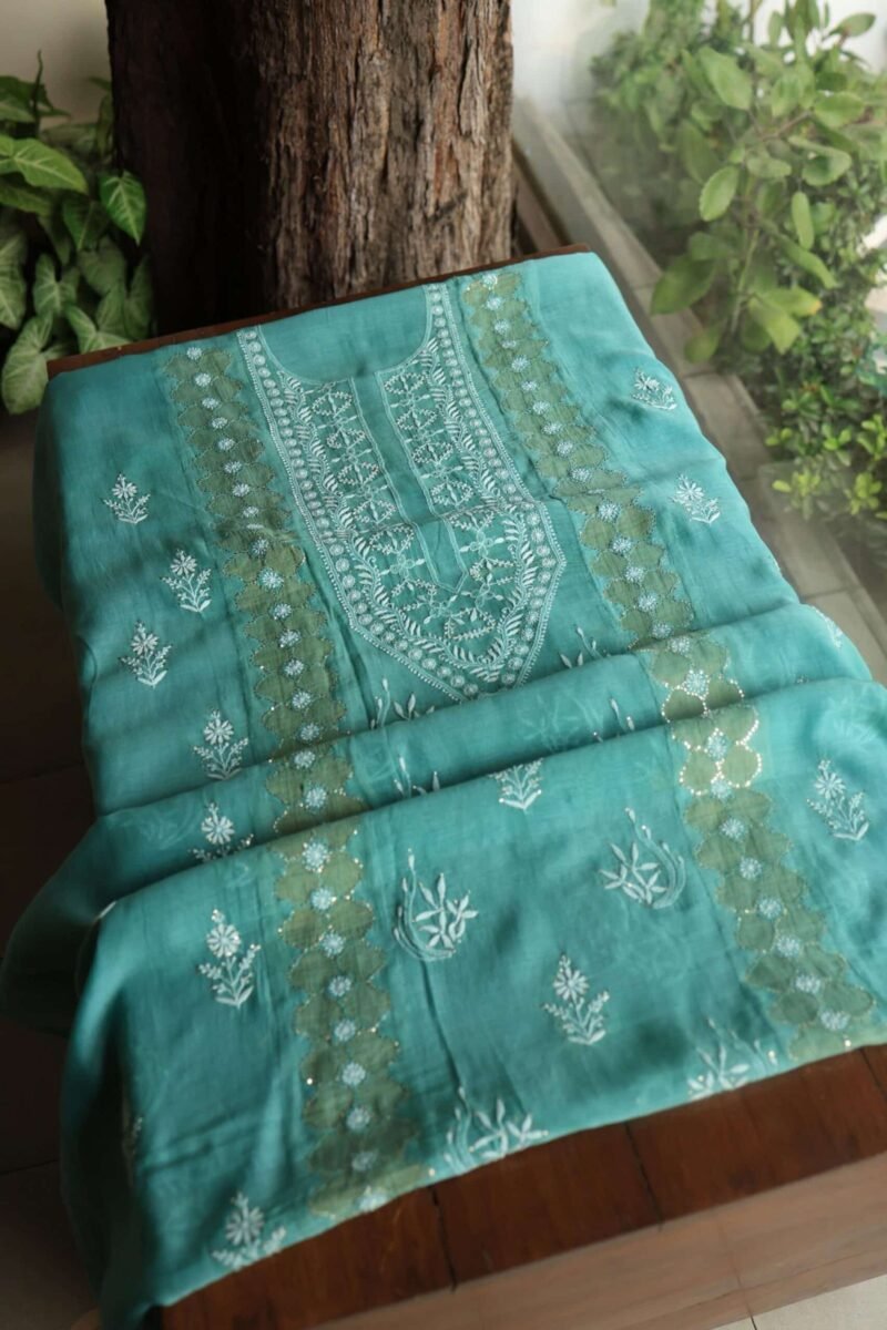 Daraz Chanderi Chikankari Kurta Fabrics