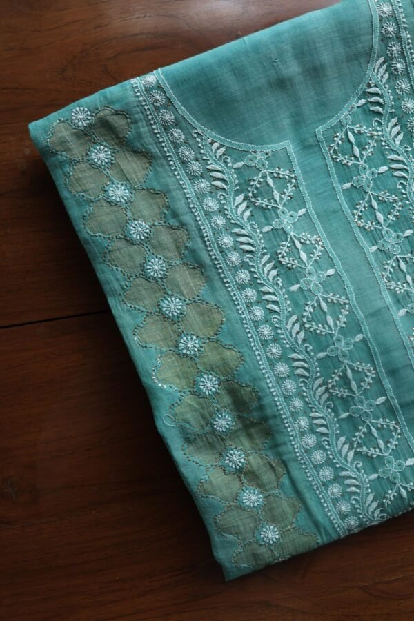 Daraz Chanderi Chikankari Kurta Fabrics - Image 9