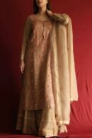 Stripe Organza Chikankari Sharara Set