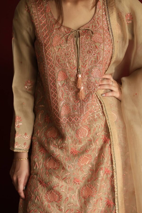 Stripe Organza Chikankari Sharara Set - Image 8